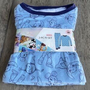 Boy’s Disney Themed 2 Piece Pajama Set - Blue - Disney Characters